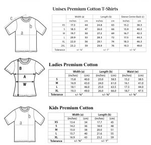 european t shirt size chart