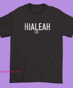 A short-sleeve T-shirt featuring Jay-Z's name or graphic design related to Hialeah, ideal for casual wear.