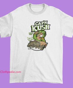 Capn Kush Short-Sleeve T-Shirt with a cannabis-inspired graphic.