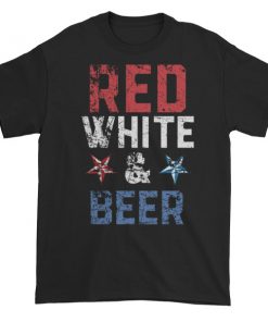 Red white and beer - Independence Day 4th July Short sleeve t-shirt