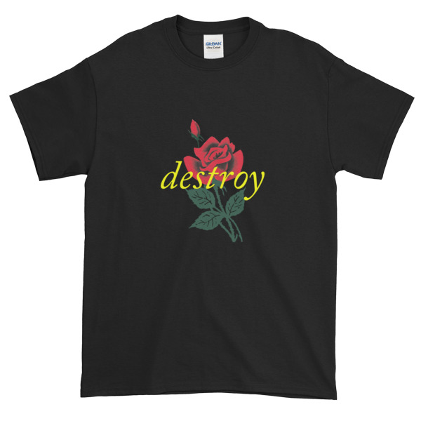 Destroy Rose Flower Graphic Tees Shirt