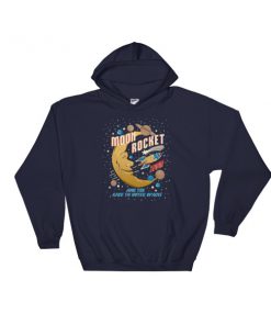 Moon Rocket Vintage Hooded Sweatshirt