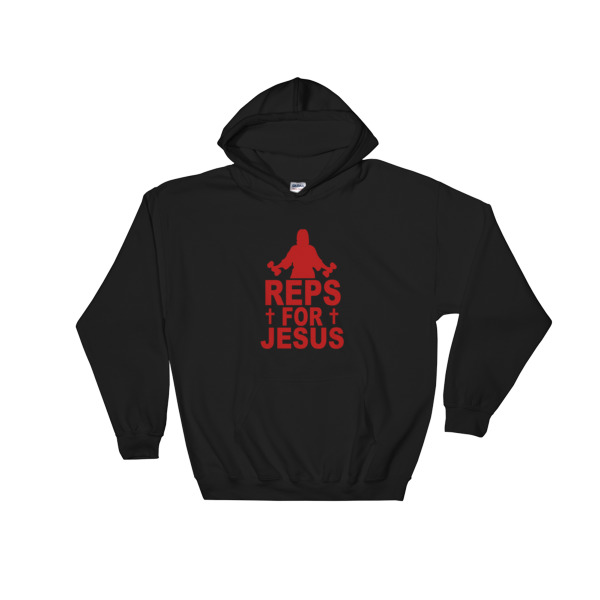 reps for jesus black Hooded Sweatshirt