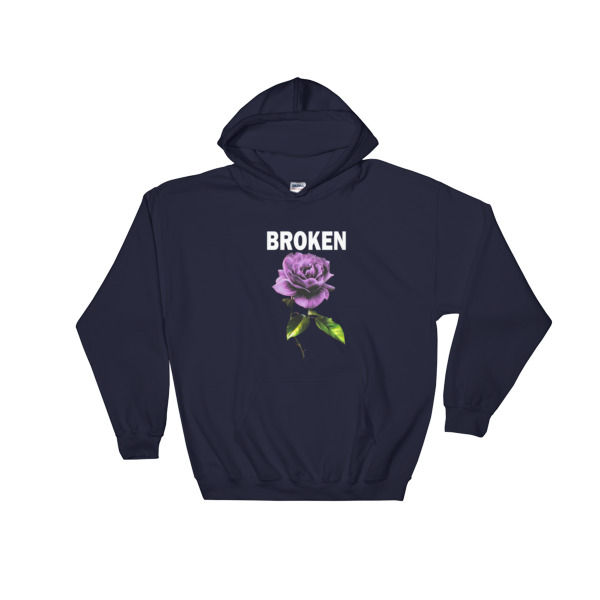 Broken Purple Rose Hooded Sweatshirt