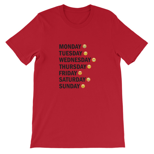 Days Emotion Funny Short-Sleeve Unisex T-Shirt