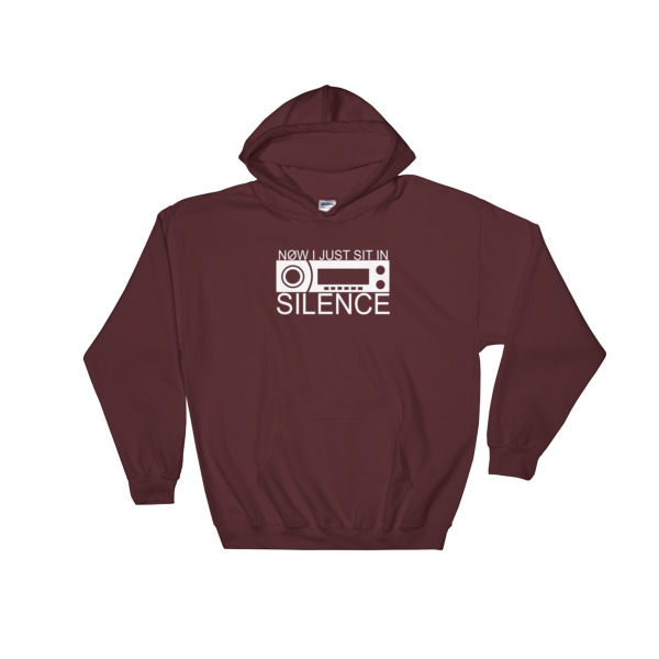 now i just sit in silence Hooded Sweatshirt