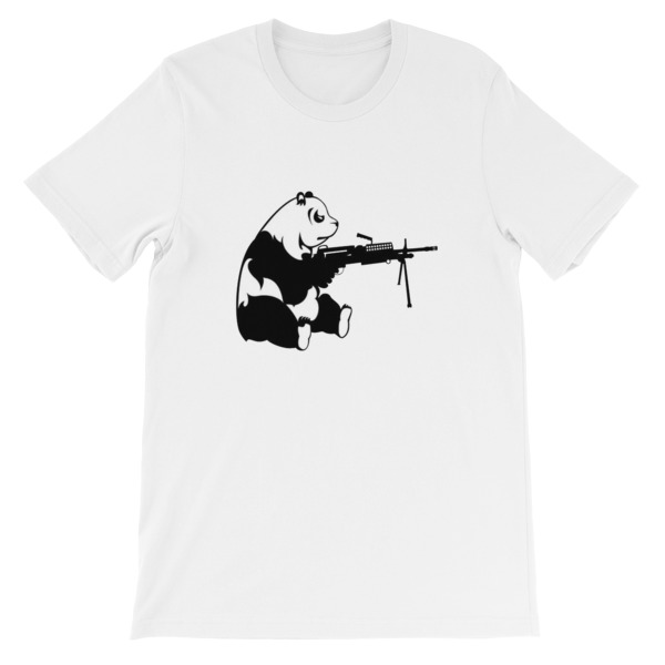 Panda Machine Gun Short-Sleeve Unisex T-Shirt