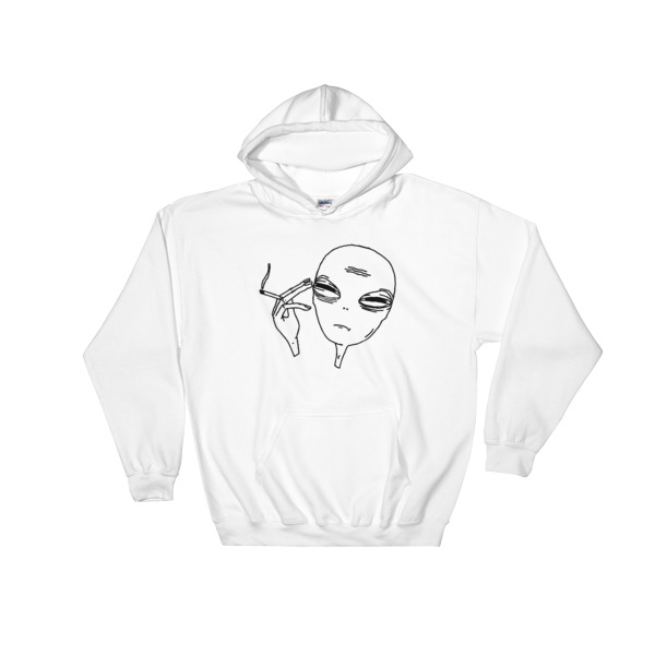 alien smoking Hooded Sweatshirt - Clothpedia