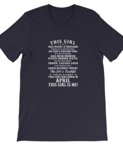 This Girl Was Born In April Quote Short-Sleeve Unisex T-Shirt