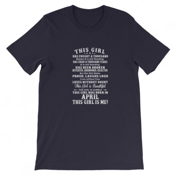 This Girl Was Born In April Quote Short-Sleeve Unisex T-Shirt