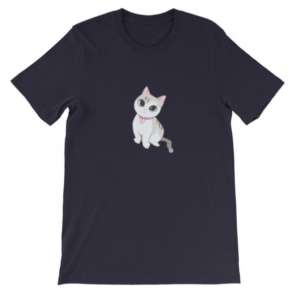 Menchie The Cat Light Pink Short-Sleeve Unisex T-Shirt