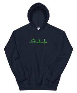 Morning Coffee Heartbeat Unisex Hoodie