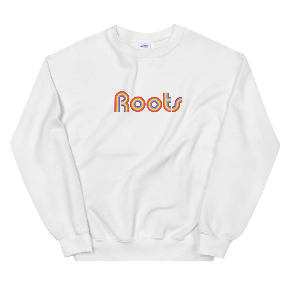 Roots shop rainbow sweatshirt