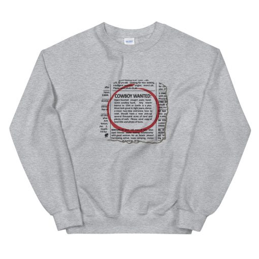 90’s Cowboy Wanted Classifieds Unisex Sweatshirt