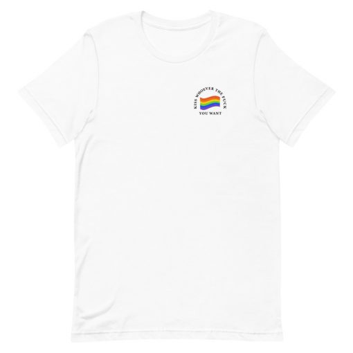 Kiss Whoever The Fuck You Want Flag Short-Sleeve Unisex T-Shirt