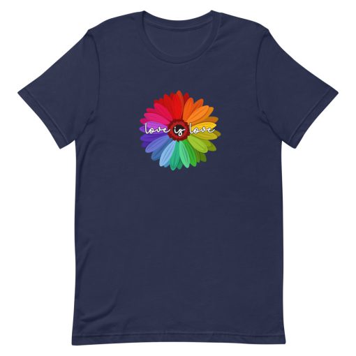 Love Is Love Flower Rainbow Short-Sleeve Unisex T-Shirt