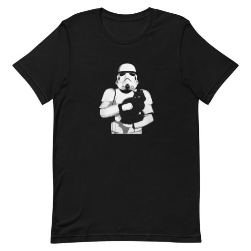 Stormtrooper hug black cat Short-Sleeve Unisex T-Shirt