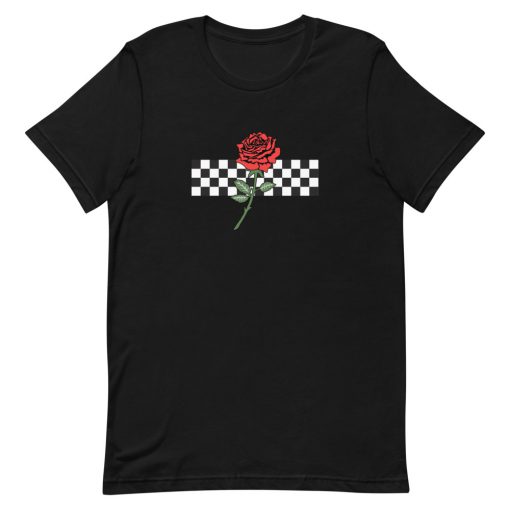 Rose and checkered Short-Sleeve Unisex T-Shirt