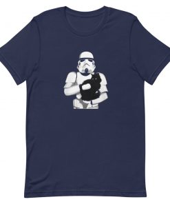Stormtrooper hug black cat Short-Sleeve Unisex T-Shirt