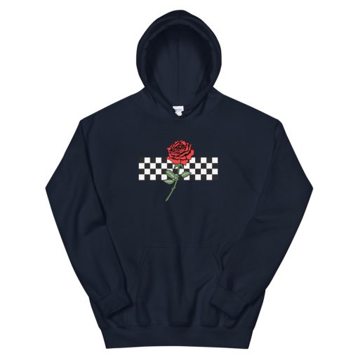 Rose and checkered Unisex Hoodie