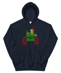 Grinch and Max Dog Driving Jeep Unisex Hoodie