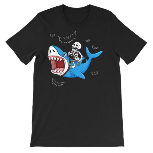 Funny Halloween skull Sharks T Shirt