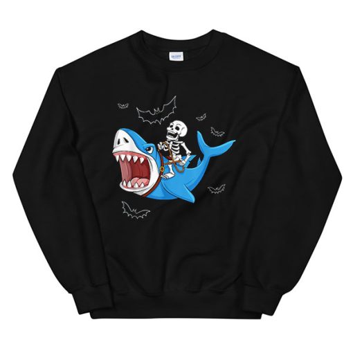 Funny Halloween skull Sharks Sweatshirt