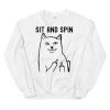 Sit and Spin Cat Middle Finger Sweatshirt