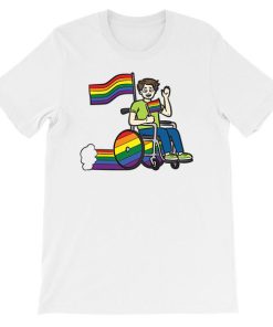 Rainbow Flag Lgbt Gay Wheelchair Shirt