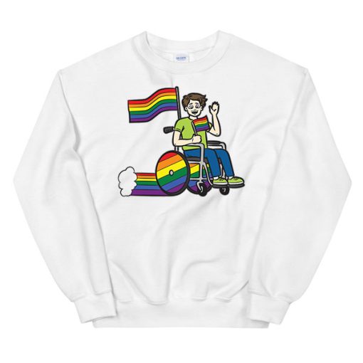 Rainbow Flag Lgbt Gay Wheelchair Sweatshirt