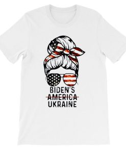Messy Bun America Ukraine Biden 2024 Shirt